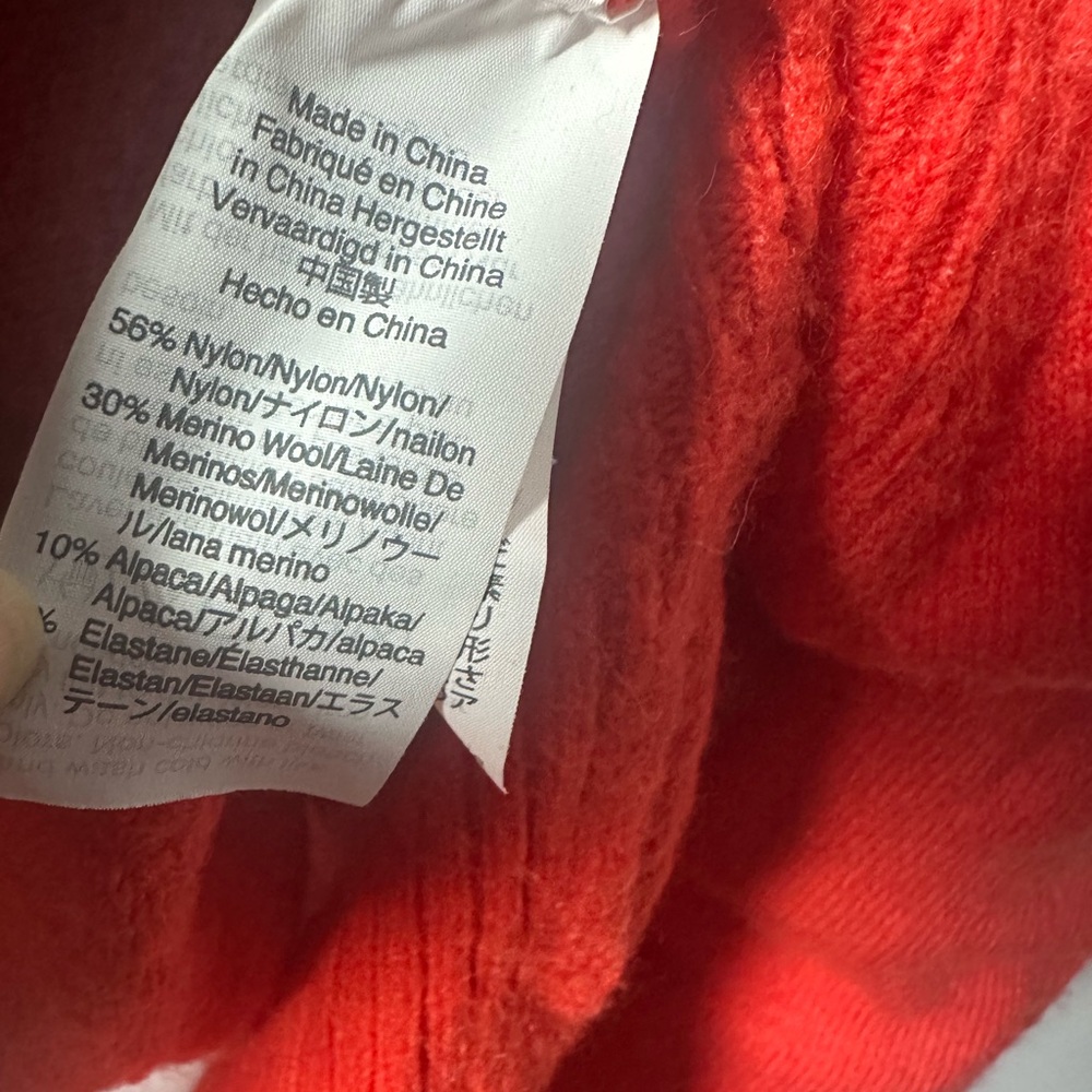 J.Crew Red Sweater Alpaca Wool Blend Turtleneck Stretch S Oversized - Picture 4 of 6
